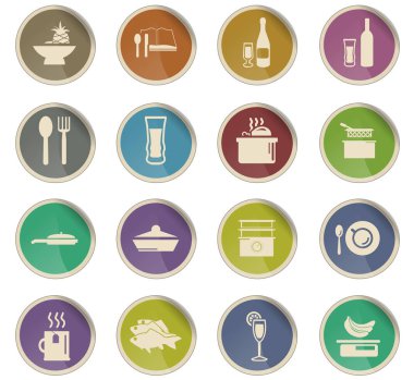 yemek ve mutfak simgesi seti