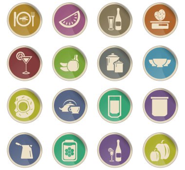 yemek ve mutfak simgesi seti