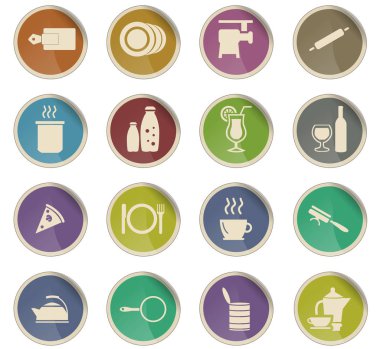 yemek ve mutfak simgesi seti