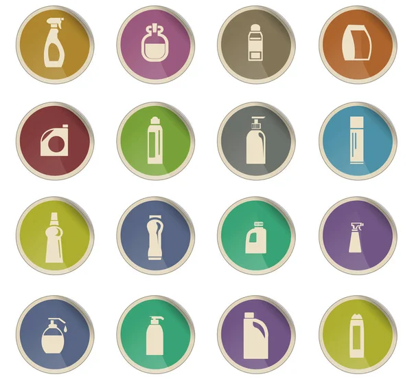 Conjunto de ícones de produtos químicos domésticos — Vetor de Stock
