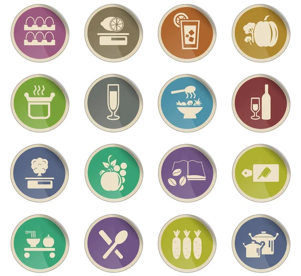 Conjunto de iconos de comida y cocina — Vector de stock