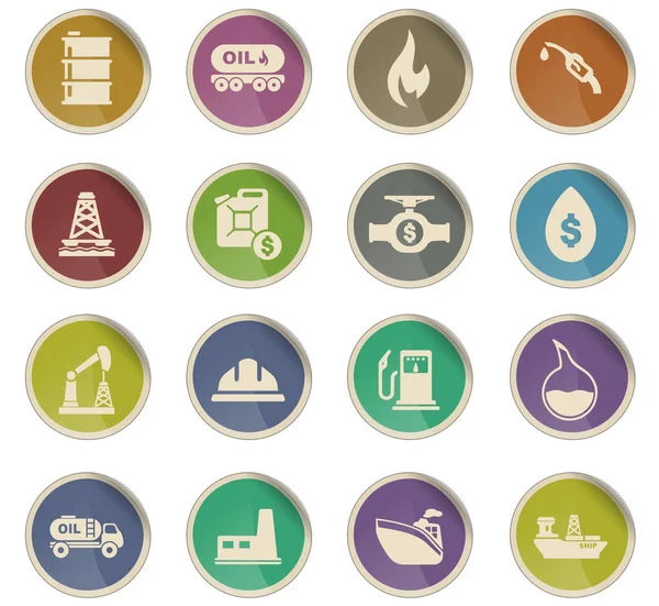 Extraction of oil icon set — Stock Vector