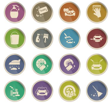 Araba yıkama Icon set