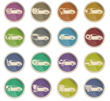 araba servisi simgesi seti