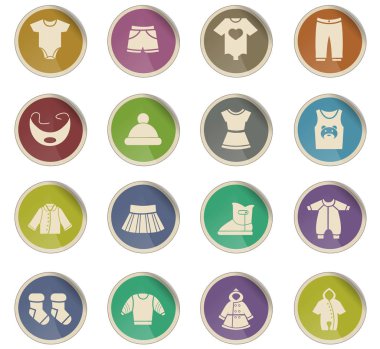 Bebek giysileri Icon set