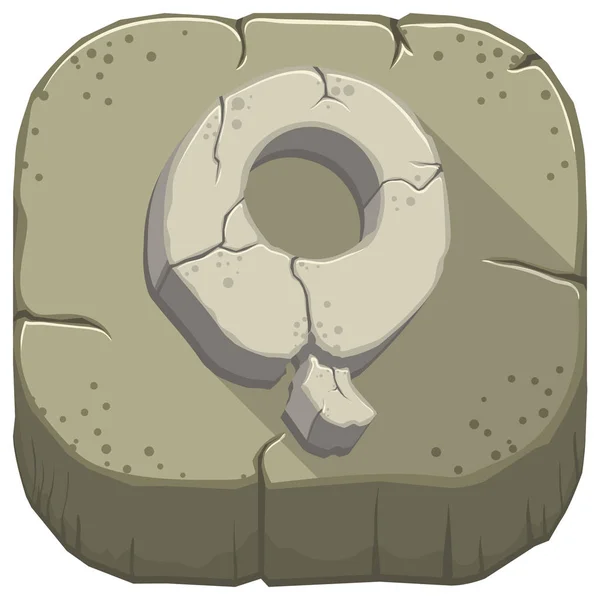 Γράμμα Q σκαλισμένα από πέτρα — Διανυσματικό Αρχείο
