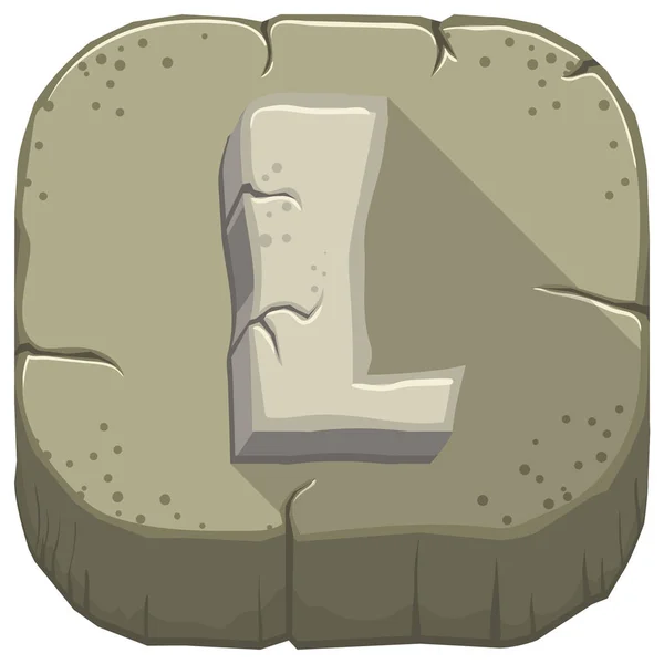 Alfabet L uit steen gehouwen — Stockvector