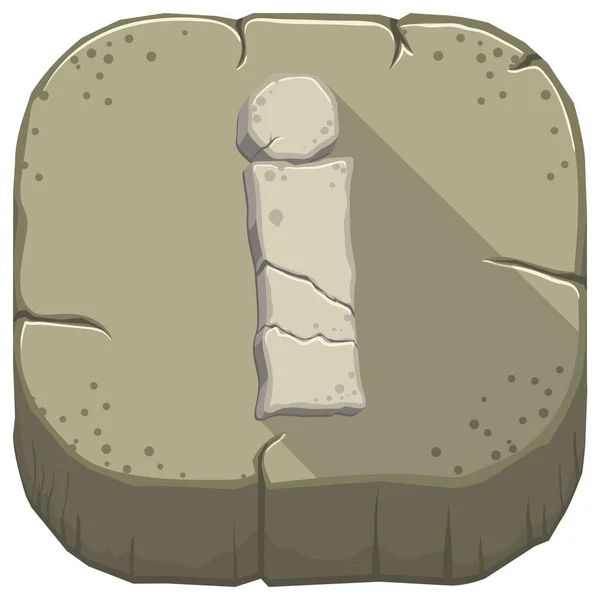 Carta I tallada en piedra — Vector de stock