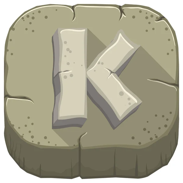 Буква K, высеченная из камня — стоковый вектор
