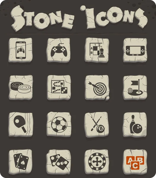 Jeux icône de pierre ensemble — Image vectorielle