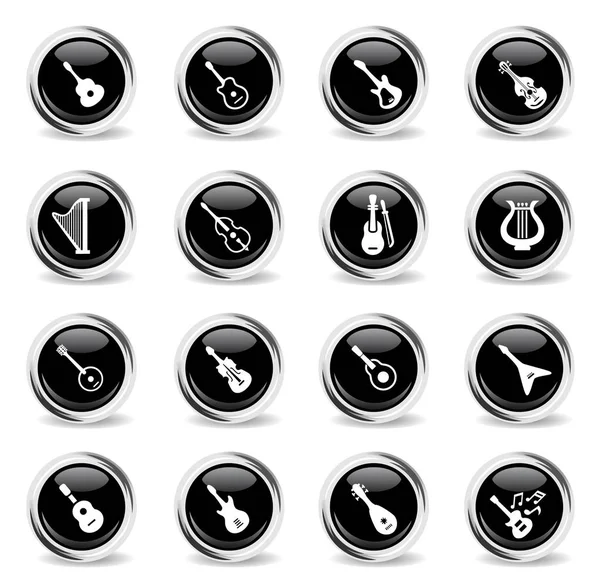 String instruments icon set — Stock Vector