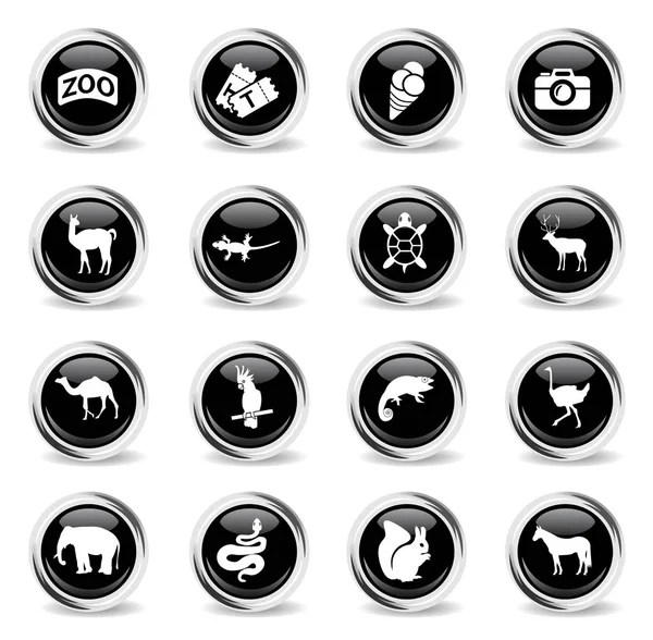 Hayvanat Bahçesi Icon set — Stok Vektör