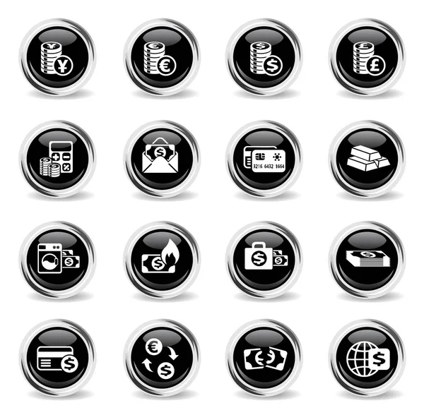 Money symbols icon set — Stock Vector