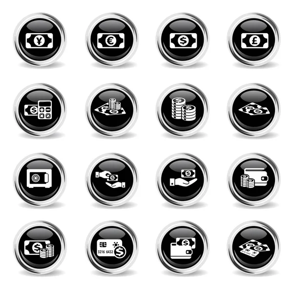 Money symbols icon set — Stock Vector