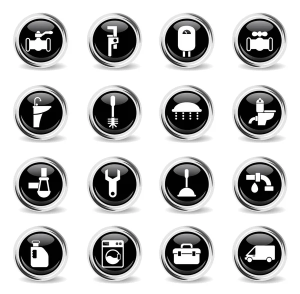 Plumbing service icon set — Stock Vector