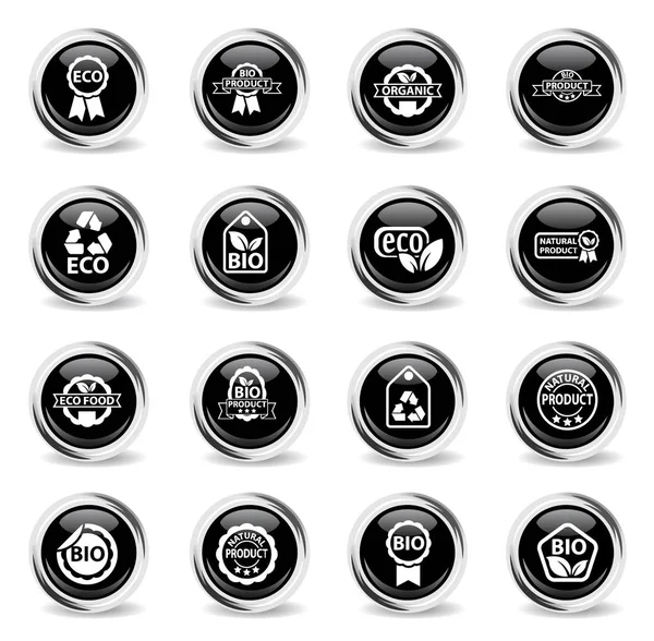 Öko-Label Icon Set — Stockvektor