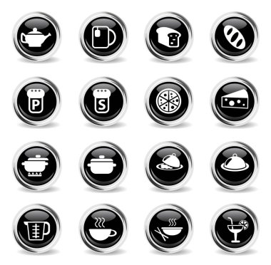 yemek ve mutfak simgesi seti