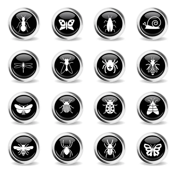 Böcekler Icon set — Stok Vektör