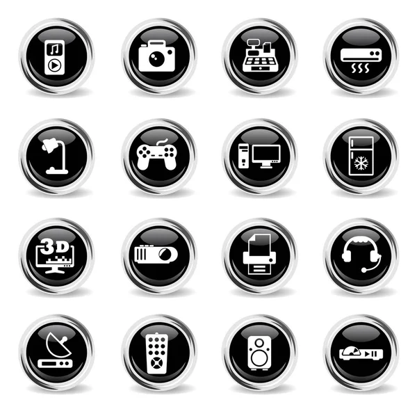 Electronics supermarket icon set — Stock Vector