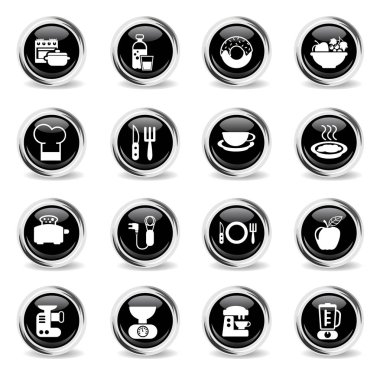 yemek ve mutfak simgesi seti