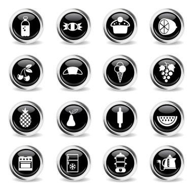 yemek ve mutfak simgesi seti