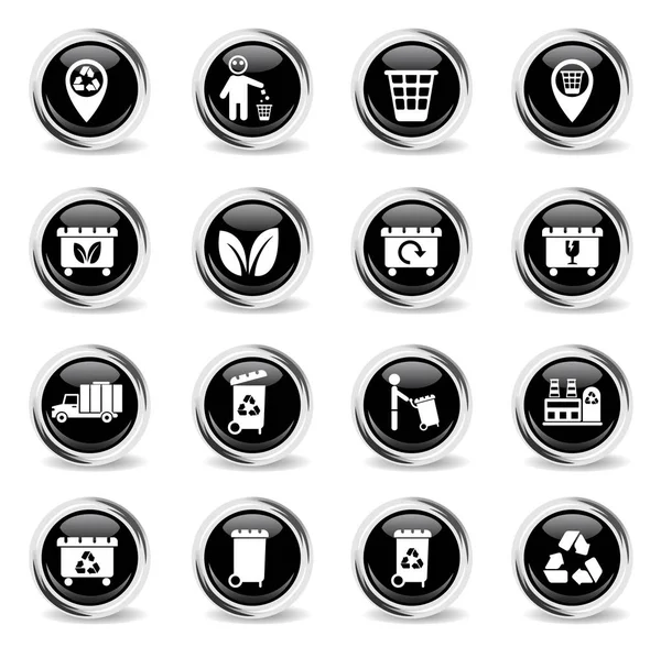 Garbage icon set — Stock Vector