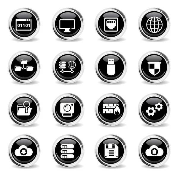 Hosting provider icon set — Stock Vector