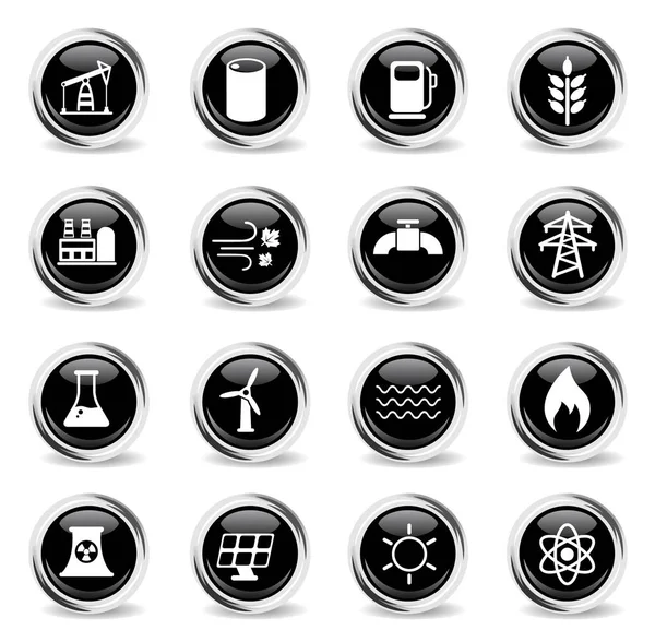 Güç üretimi Icon set — Stok Vektör