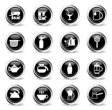 mutfak eşyaları için içecekler Icon set