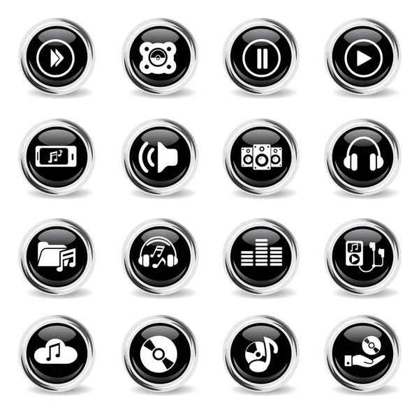 Set di icone di musica digitale — Vettoriale Stock