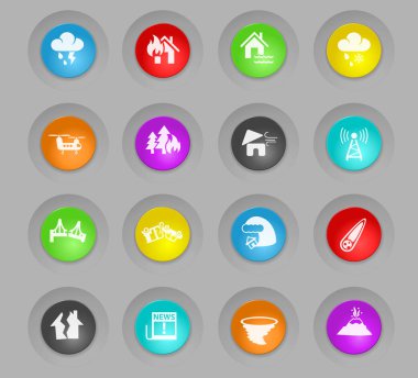 doğal afetler Icon set