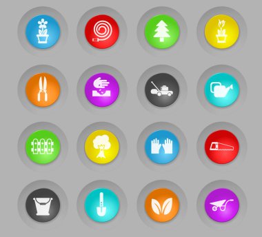 Plastik yuvarlak düğmeleri Icon set renkli peyzaj tasarımı