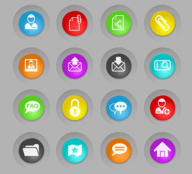 Forum arabirimi plastik yuvarlak düğmeleri Icon set renkli