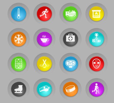 buz pateni pisti renkli plastik yuvarlak düğmeleri Icon set