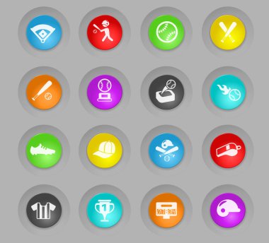 Beyzbol plastik renkli yuvarlak düğmeleri Icon set