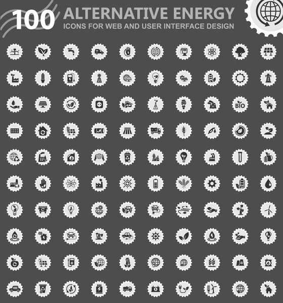 Conjunto de ícones de Energia Alternativa — Vetor de Stock