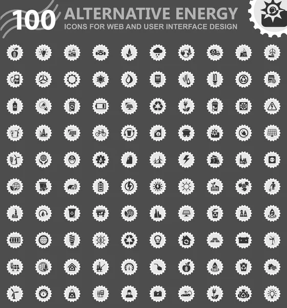 Conjunto de ícones de Energia Alternativa — Vetor de Stock