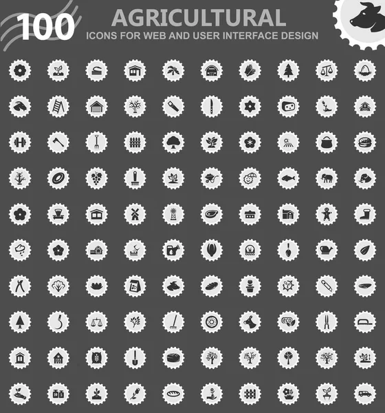 Ikona zemědělství nastavena — Stockový vektor
