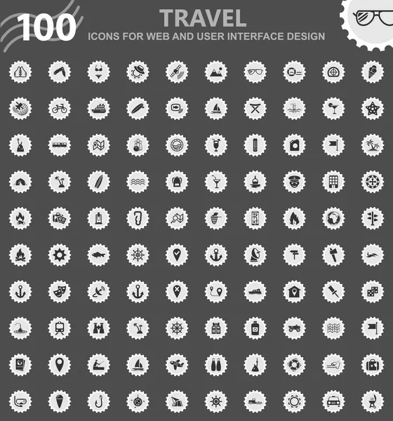 Icônes de voyage ensemble — Image vectorielle