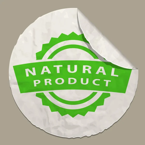 Natuurproduct pictogram op papieren label — Stockvector