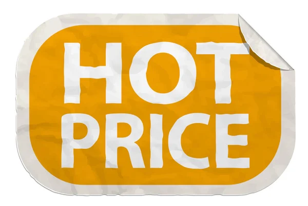 Icono de precio caliente en etiqueta de papel — Vector de stock