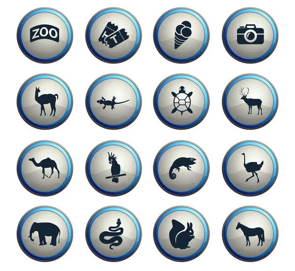 Állatkert ikon készlet — Stock Vector