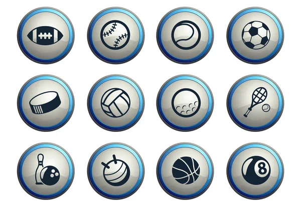 Juego de iconos de bolas deportivas — Vector de stock