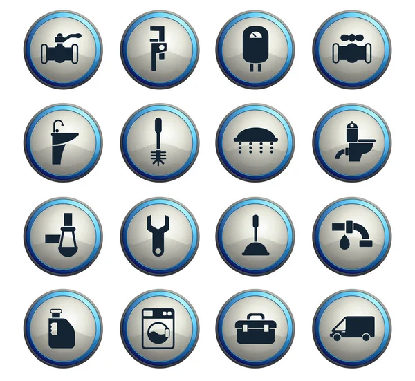 Plumbing service icon set — Stock Vector