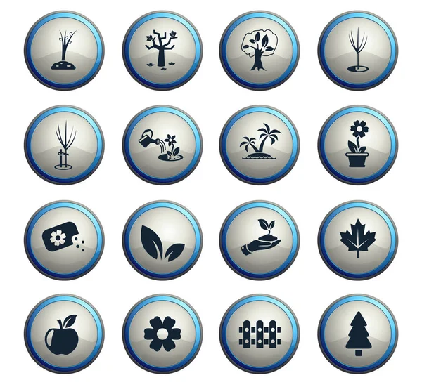 Plantas herramientas icono conjunto — Archivo Imágenes Vectoriales