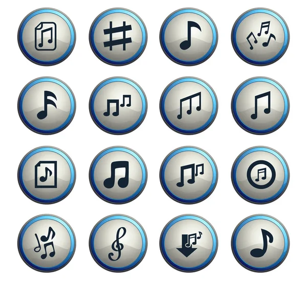 Ensemble d'icônes notes musicales — Image vectorielle