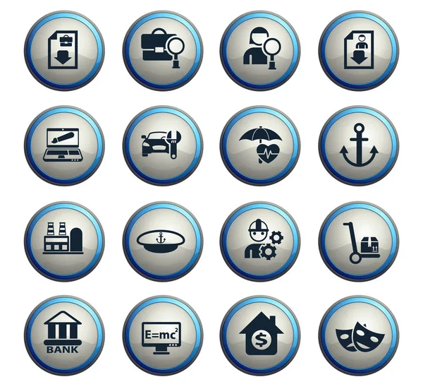 Job search icon set — Stock Vector