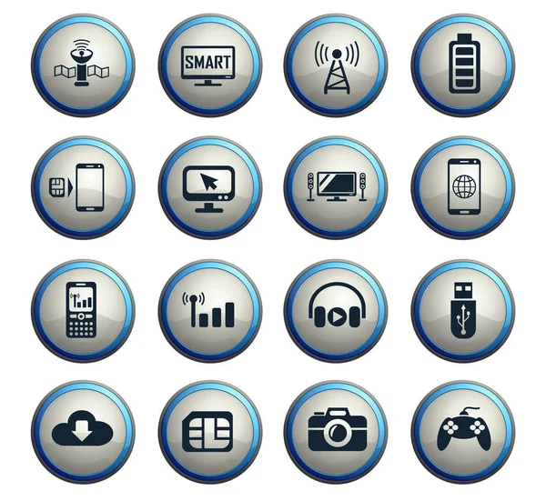 Hi tech icon set — Stock Vector