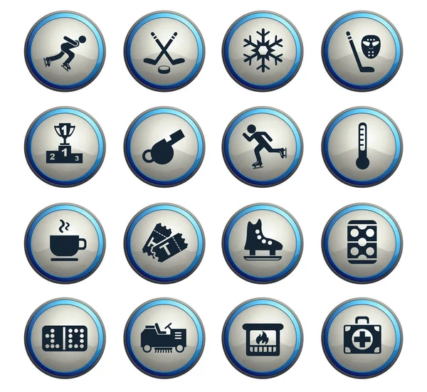 Ice rink icon set — Stock Vector