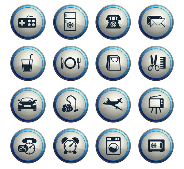 Service de chambre d'hôtel icône ensemble — Image vectorielle